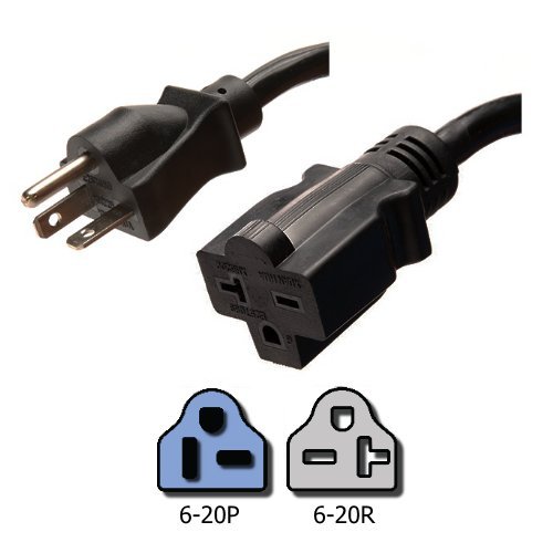 Buy NEMA 6-20 Extension Power Cord - 25 Foot, 20A/250V, 12/3 SJT - Iron Box # IBX-6153-25M