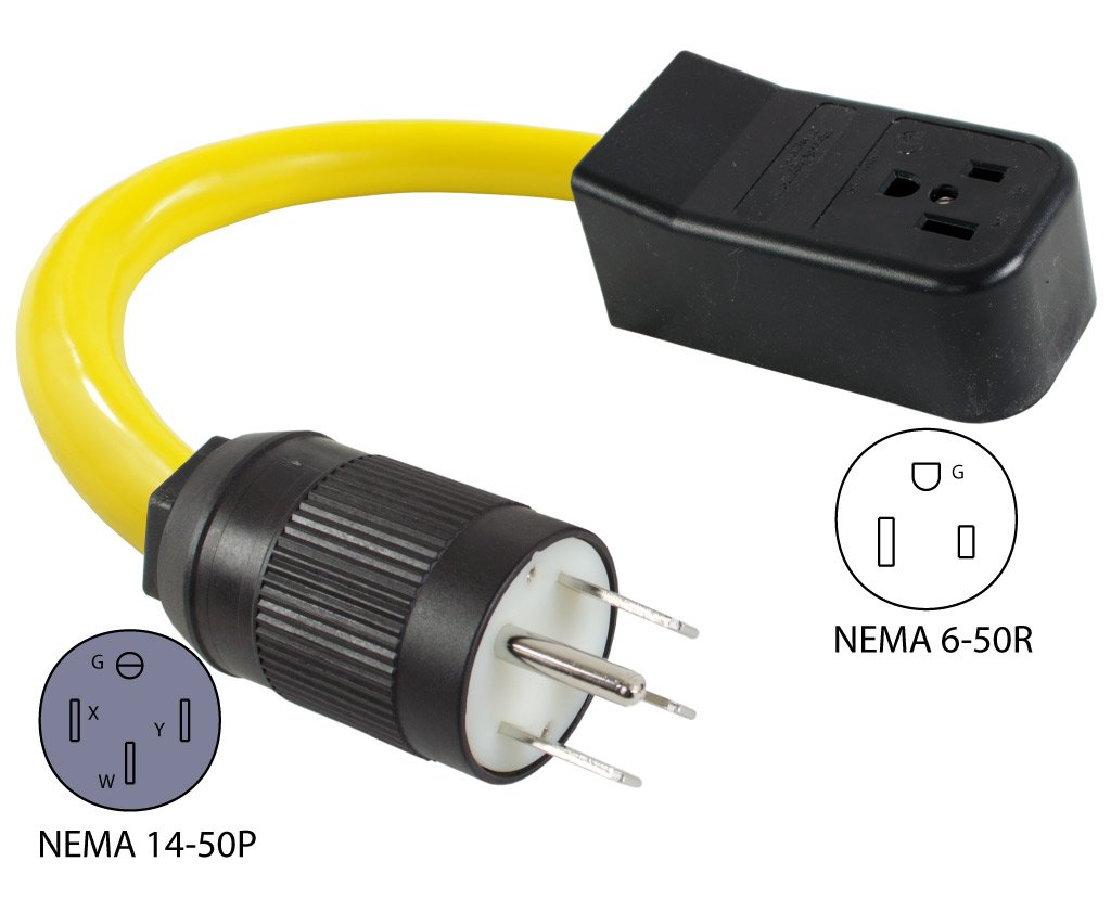 Buy Conntek P1450650 Welder Adaper Generator/RV 14-50 Plug to NEMA 6-50R 50 Amp 250-volt Adapter Cord