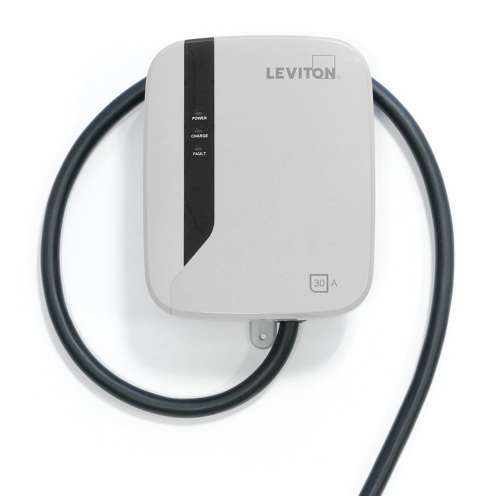 Leviton EVR30-B18 Evr-Green E30 Charging Station, 30A, 208-240Vac, 7.2Kw output, 18’ Charging Cable, Hardwired