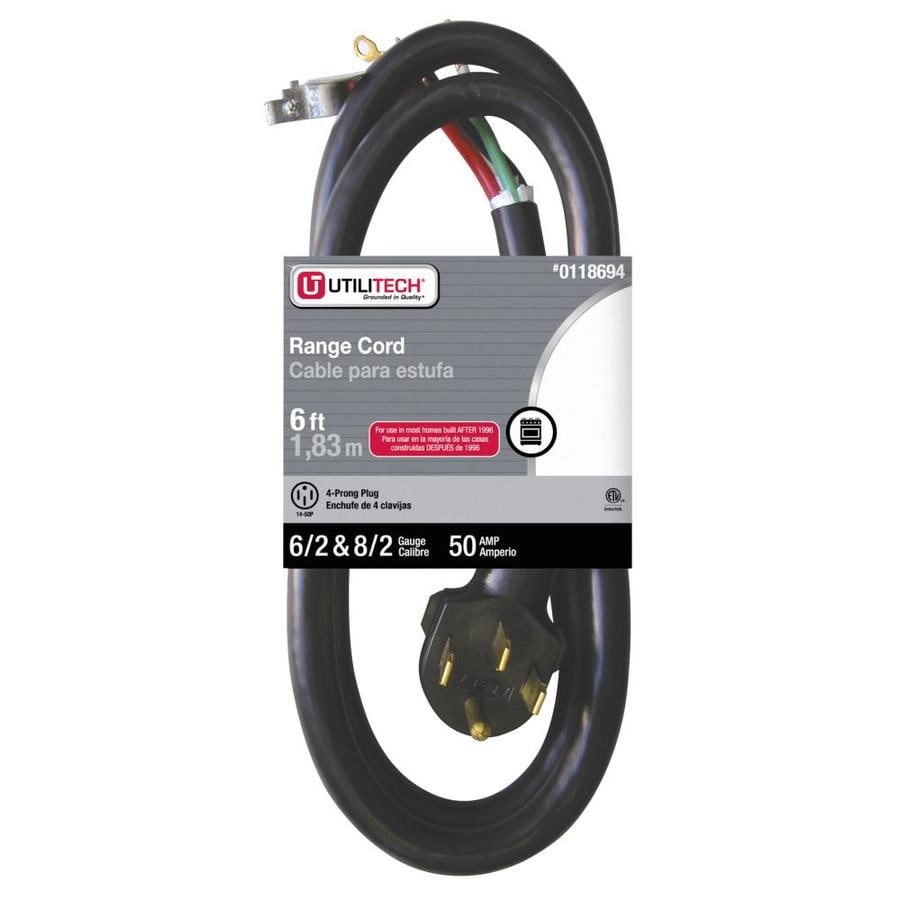 Buy Utilitech 6-ft 50-Amp 6-Gauge Black Indoor Extension Cord